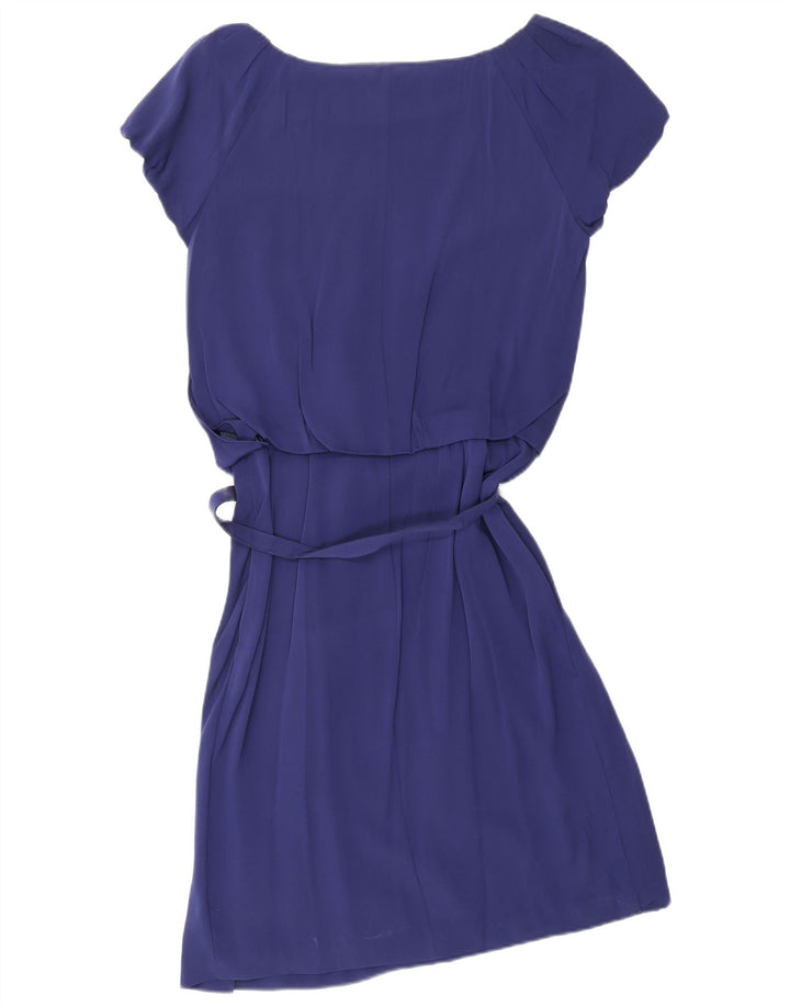 VALENTINO Dame A-Line Kjole IT 42 Medium Marineblå Silke