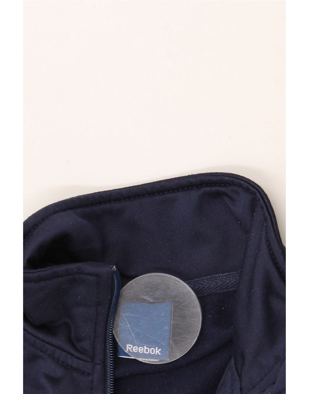REEBOK Boys Graphic Tracksuit Top Jacket 9-10 Years Navy Blue Polyester Vintage Reebok and Second-Hand Reebok from Messina Hembry 