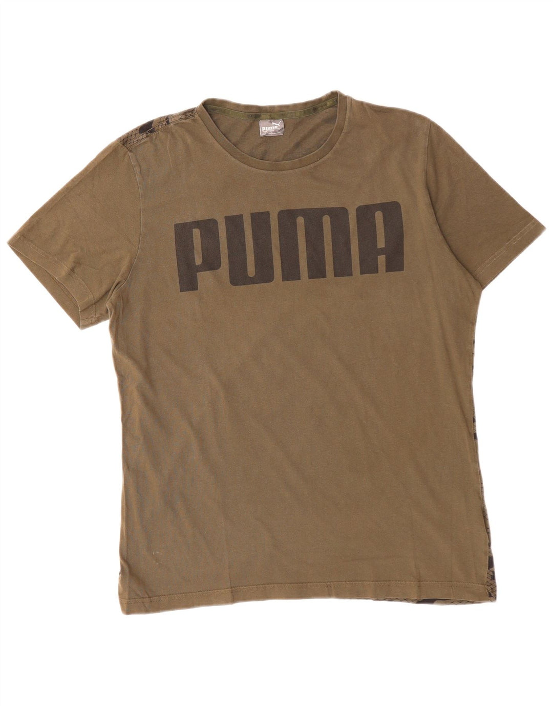PUMA Herre grafisk T-shirt Top Stor Khaki Camouflage Bomuld