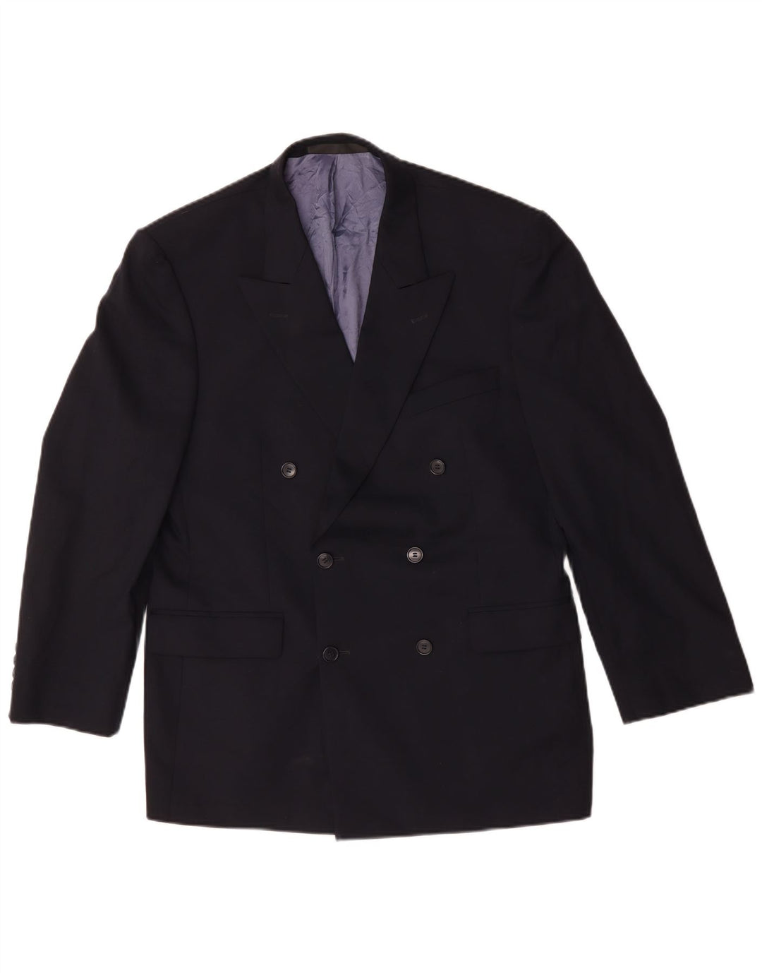 Marks & Spencer Herre Double Breasted Blazer Jacket UK 40 Medium Navy Blue