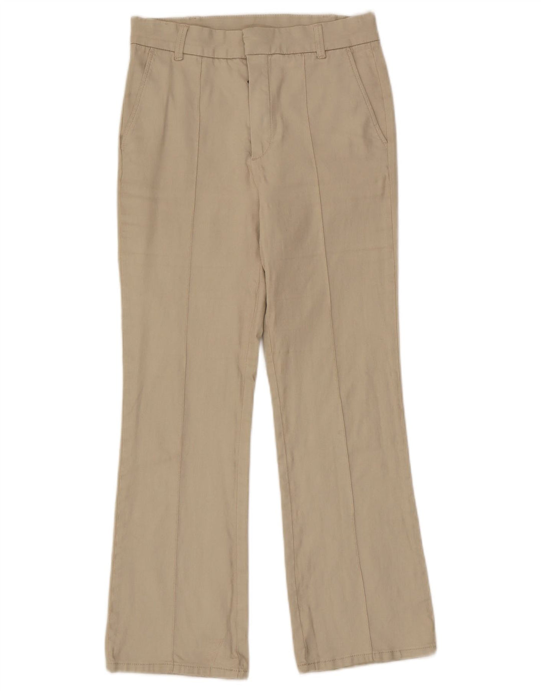 Massimo Dutti Dame Bootcut Chino Bukser US 4 Small W26 L25 Beige Bomuld