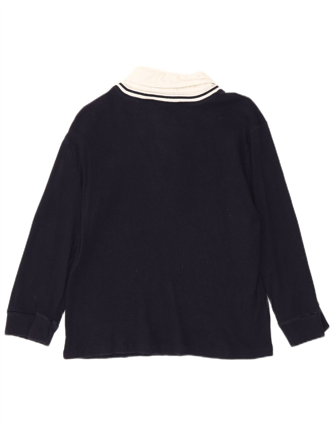 RALPH LAUREN Dame Top 3/4 ærmer UK 18 XL Marineblå Colourblock Bomuld