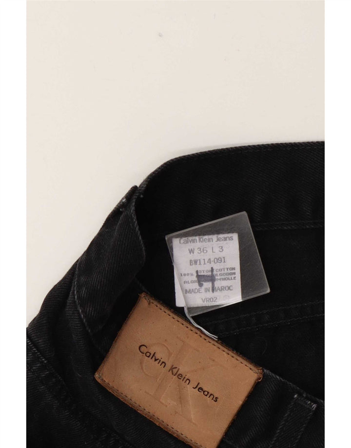 Calvin Klein Herre tilspidsede jeans W36 L30 sort bomuld