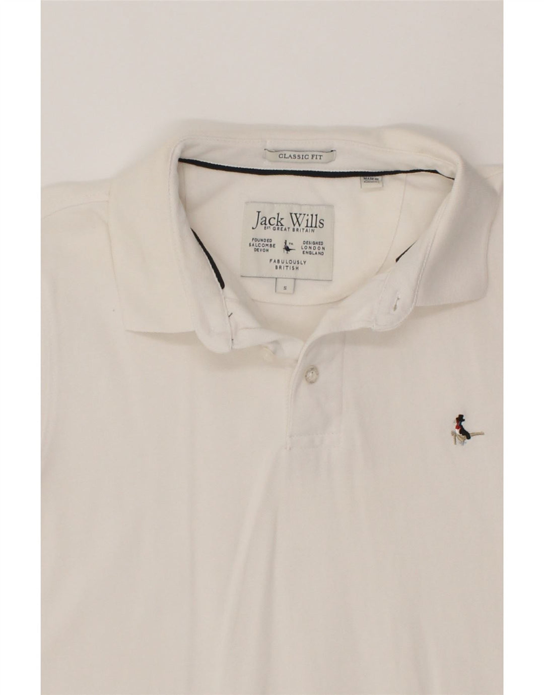 JACK WILLS Mens Classic Fit Polo Shirt Small White Cotton Vintage Jack Wills and Second-Hand Jack Wills from Messina Hembry 