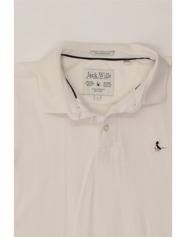 JACK WILLS Mens Classic Fit Polo Shirt Small White Cotton Vintage Jack Wills and Second-Hand Jack Wills from Messina Hembry 