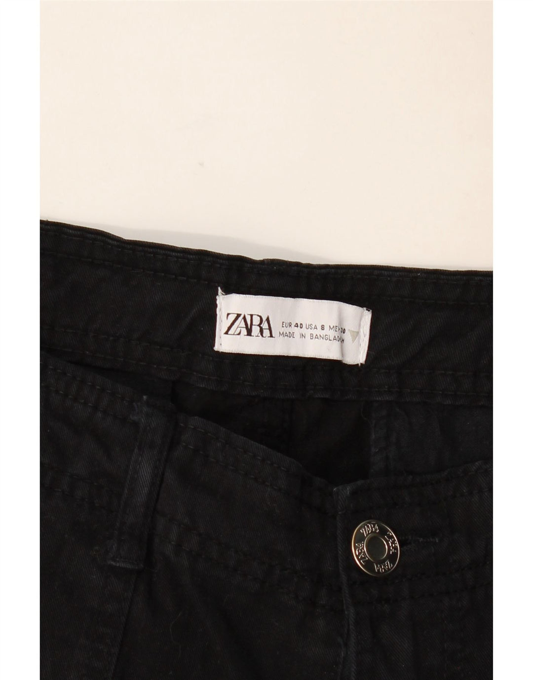 ZARA Straight Cargo Bukser til kvinder EU 40 Medium W30 L31 Sort