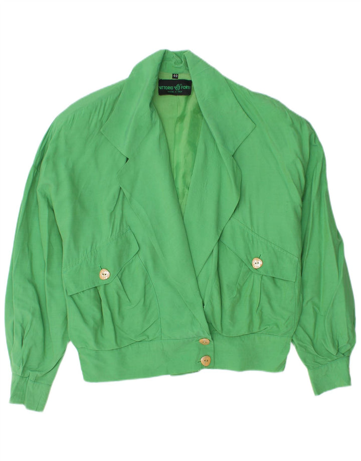 Vittorio Forti Dame 2 Knapper Oversized Blazer Jacket IT 40 Lille Grøn