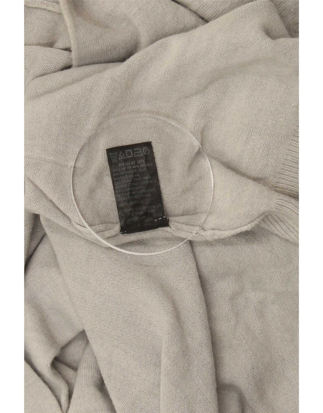 Marks & Spencer Dame Longline Cardigan Sweater UK 10 Lille Sølv Akryl