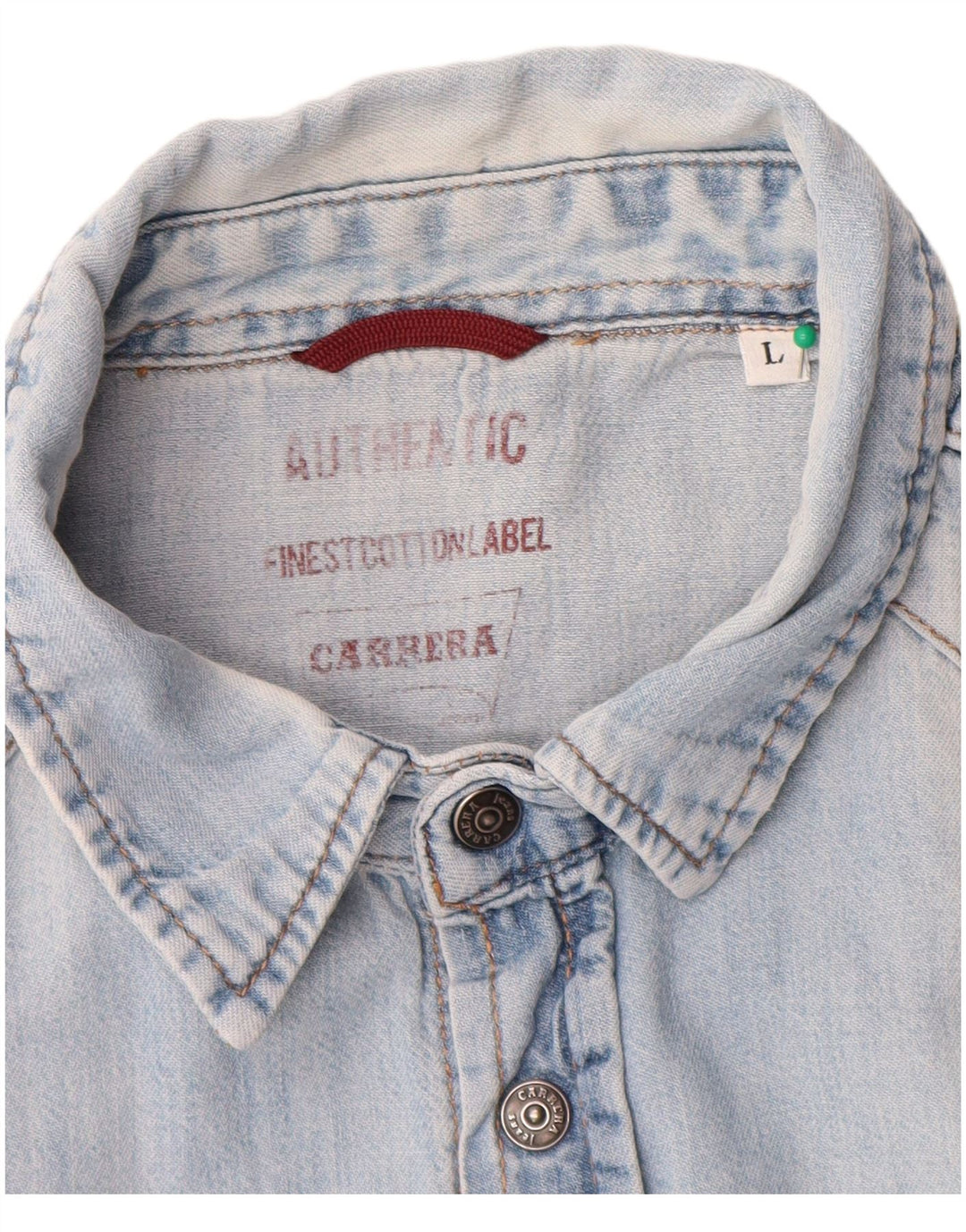 Carrera denimskjorte til mænd, stor blå bomuld