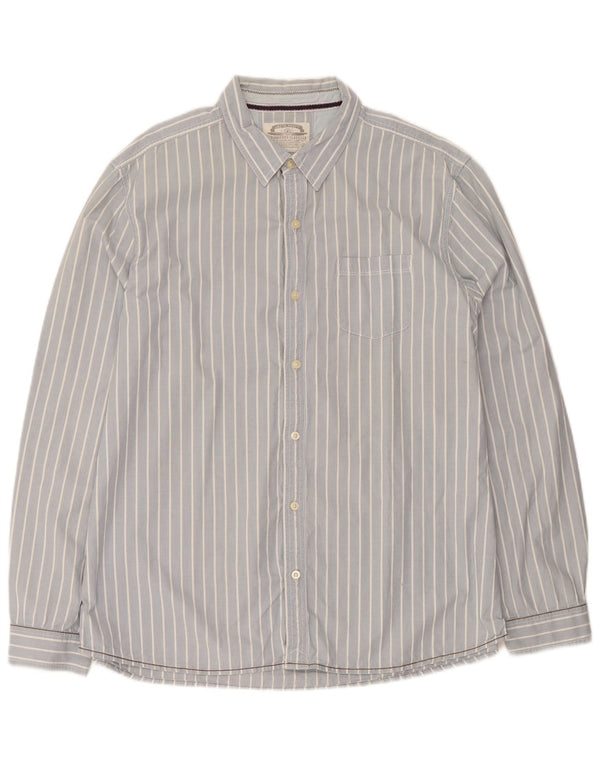 White Stuff Herre Classic Fit skjorte 2XL Blå nålestribet bomuld