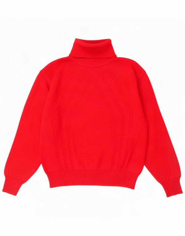 Golden Gate Womens Oversized Roll Neck Jumper Sweater EU 40/42 Medium Red
