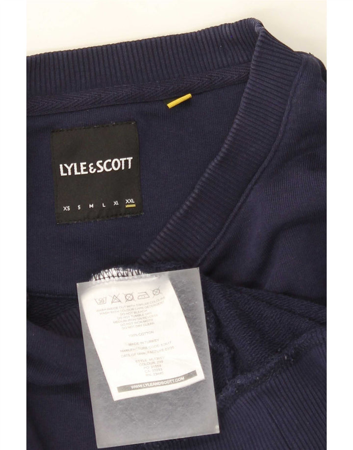 Lyle & Scott Herre Sweatshirt Jumper 2XL Marineblå Colourblock Bomuld