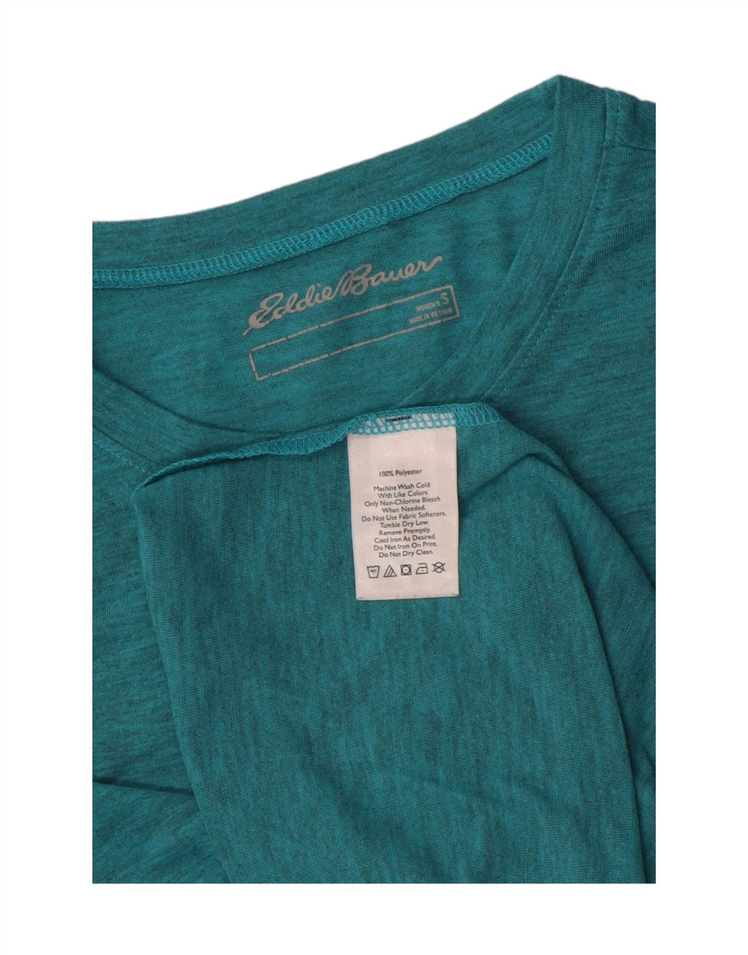 EDDIE BAUER T-shirt top til kvinder DK 10 Lille grøn plettet polyester
