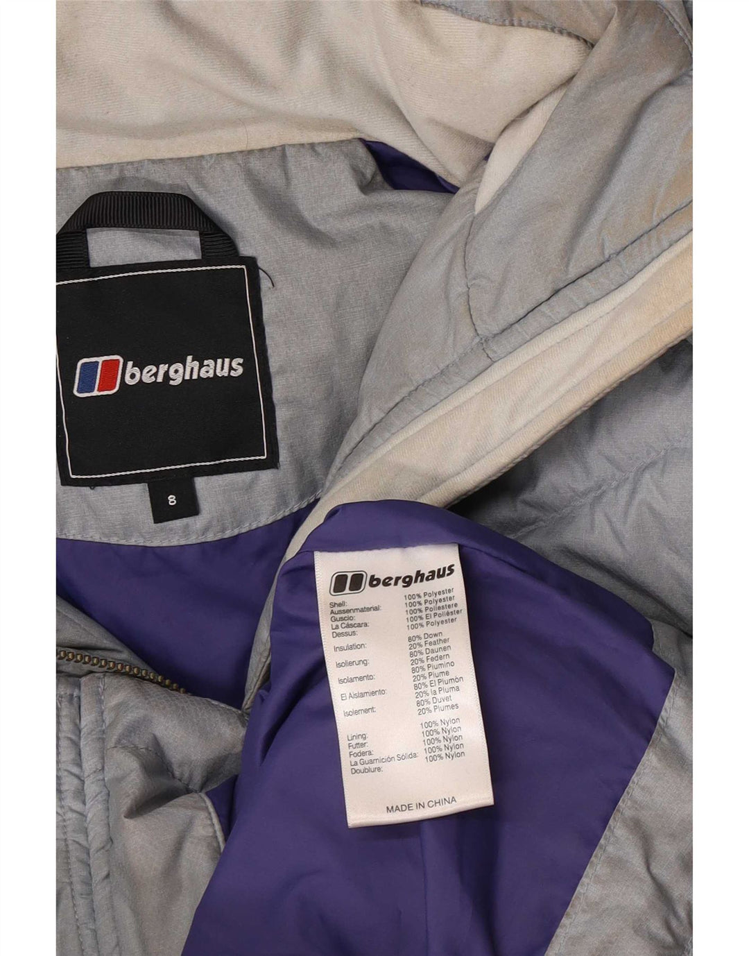 Berghaus polstret jakke til kvinder UK 8 Lille grå polyester