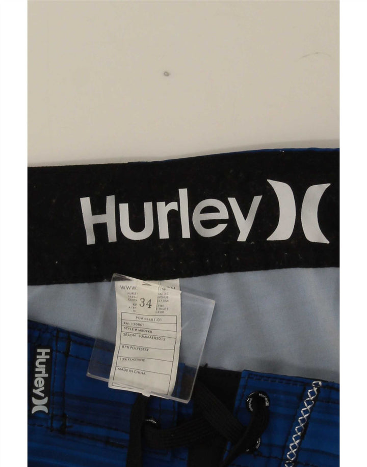 Hurley Badeshorts til mænd store blå stribet polyester