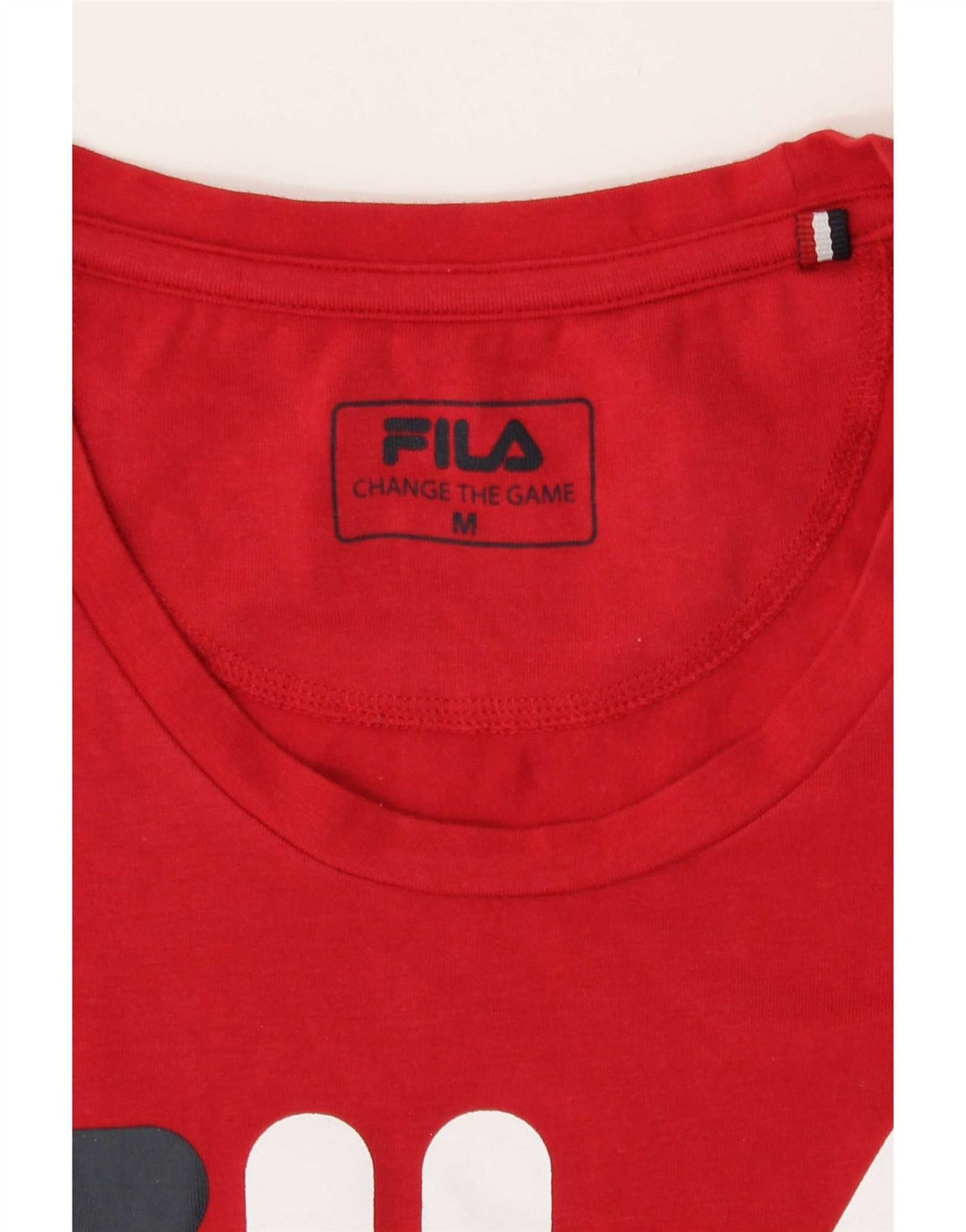 Fila Dame Grafisk T-Shirt Top UK 12 Medium Rød