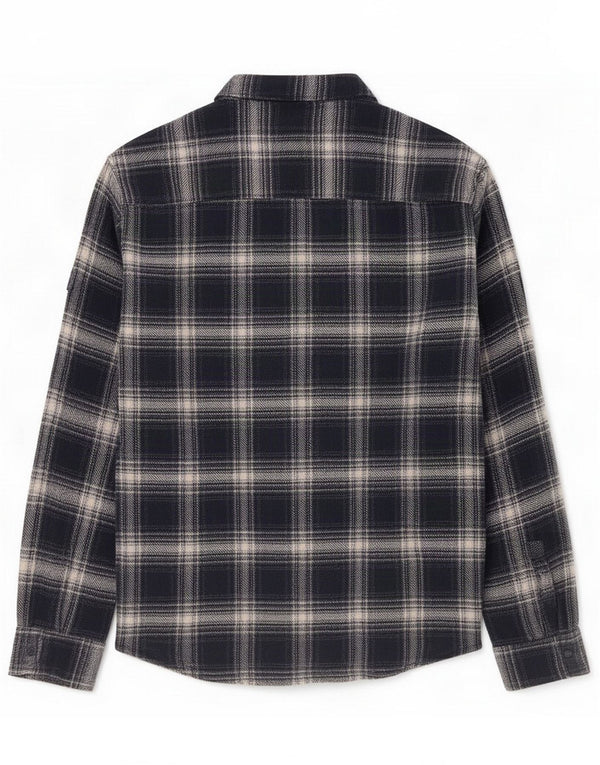 Lee Boys Flannel Shirt 11-12 Years Medium Navy Blue Plaid Cotton