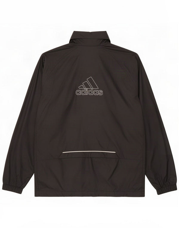 Adidas Grafisk regnjakke med hætte til mænd UK 42 XL Sort polyamid