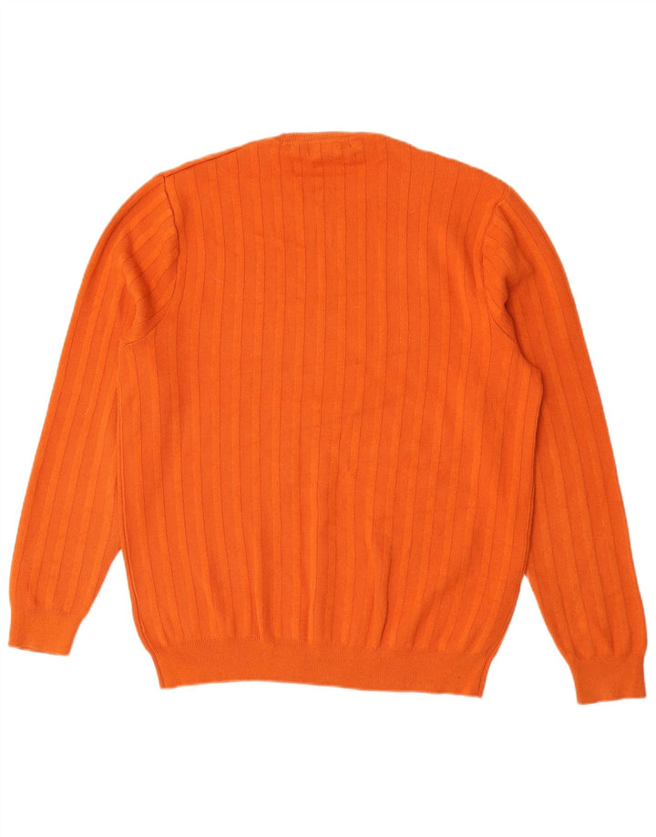 Marks & Spencer Herre Autograph Crew Neck Jumper Sweater Stor Orange Bomuld