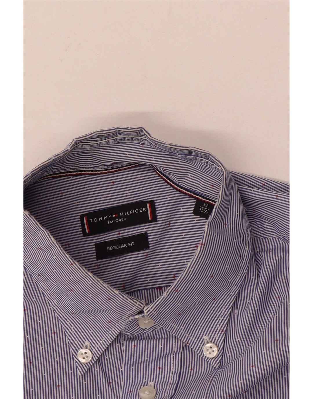 Tommy Hilfiger Skræddersyet herreskjorte str. 39 15 1/2 Medium Blue Nålestribe