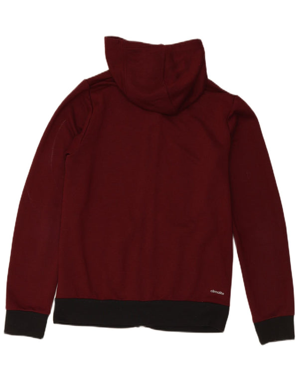 Adidas Mens Graphic Zip Hoodie Sweater Small Burgundy Polyester