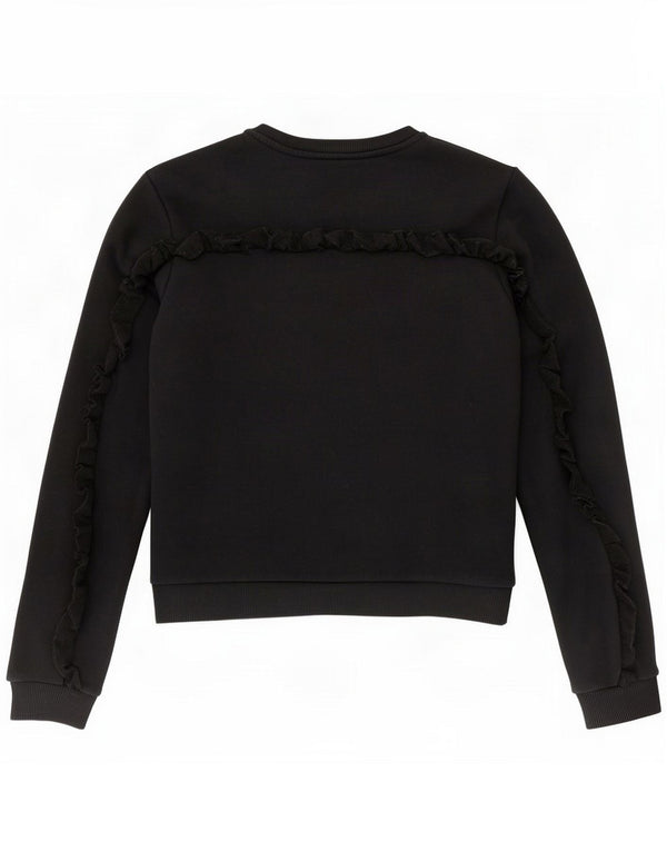 Pinko Girls Graphic Sweatshirt Jumper 12-13 år XL Sort Bomuld
