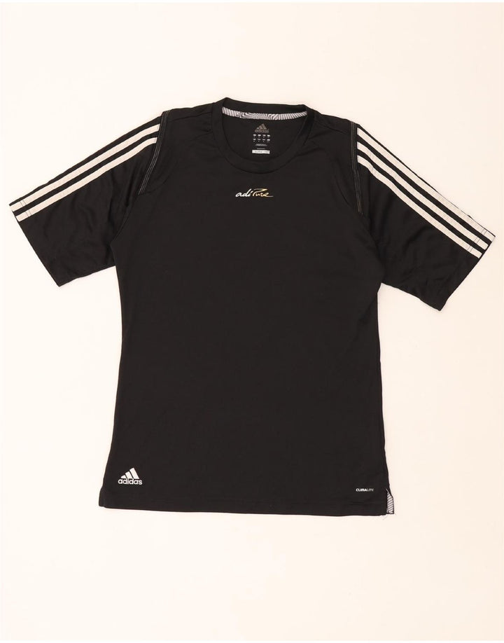 Adidas Herre Climalite T-Shirt Top Medium Sort Polyester