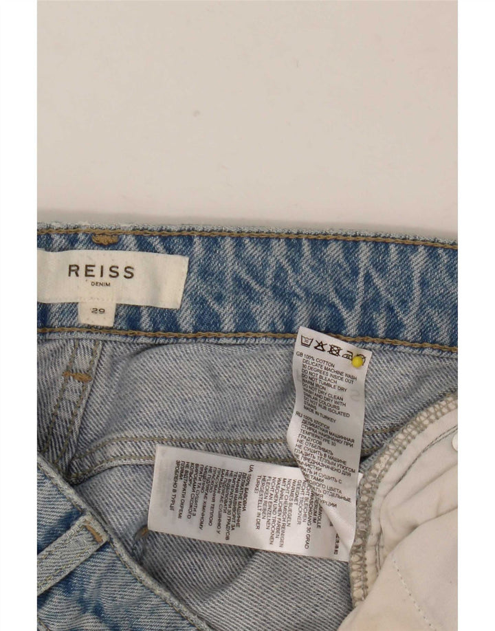 Reiss Kvinders Distressed Cropped Jeans W29 L26 Blå Bomuld