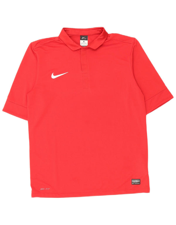 Nike Dri Fit poloshirt til mænd, medium rød polyester