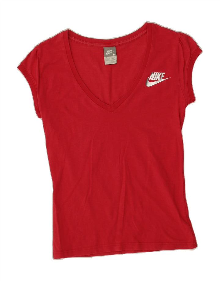 NIKE Womens T-Shirt Top UK 10/12 Medium Red Vintage Nike and Second-Hand Nike from Messina Hembry 