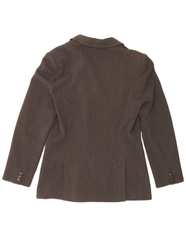 Max Mara Dame Weekend Blazer Jacket UK 16 Large Grey Chevron