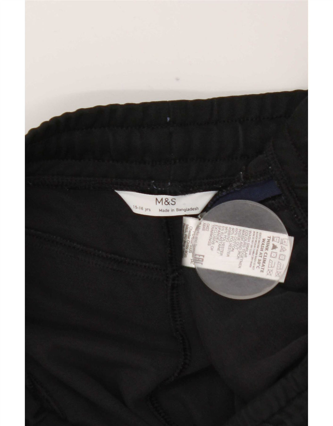 Marks & Spencer Boys Træningsdragt Bukser Joggers 15-16 år Sort