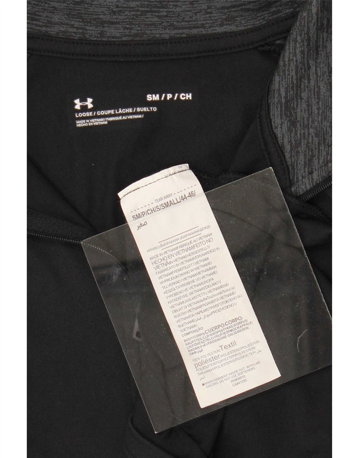 Under Armour Herre Zip Neck Pullover Træningsdragt Top Lille Sort Colourblock