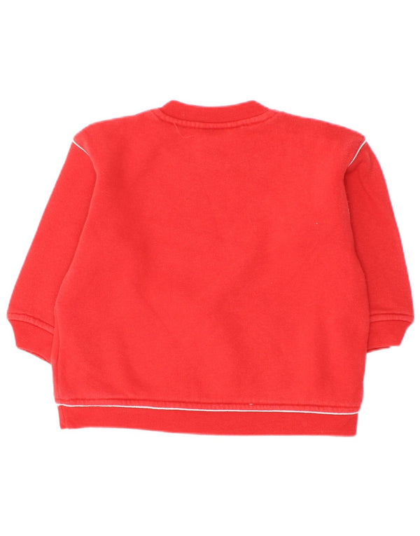 Adidas Baby Boys Grafisk Button Neck Sweatshirt Jumper 9-12 Måneder Rød