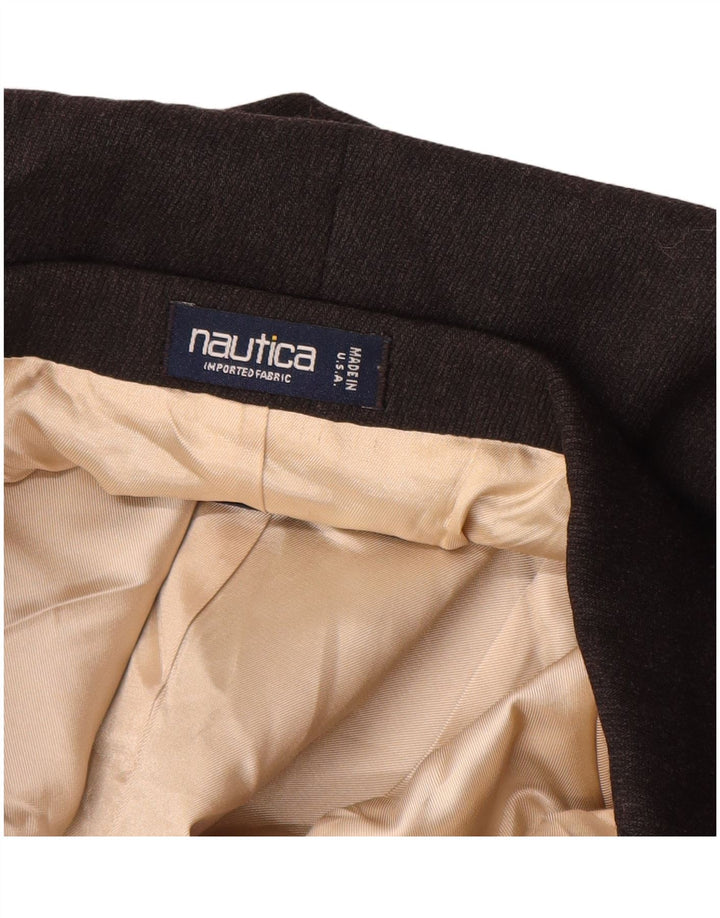 NAUTICA Herre 3-knaps blazerjakke UK 38 Mellemgrå uld