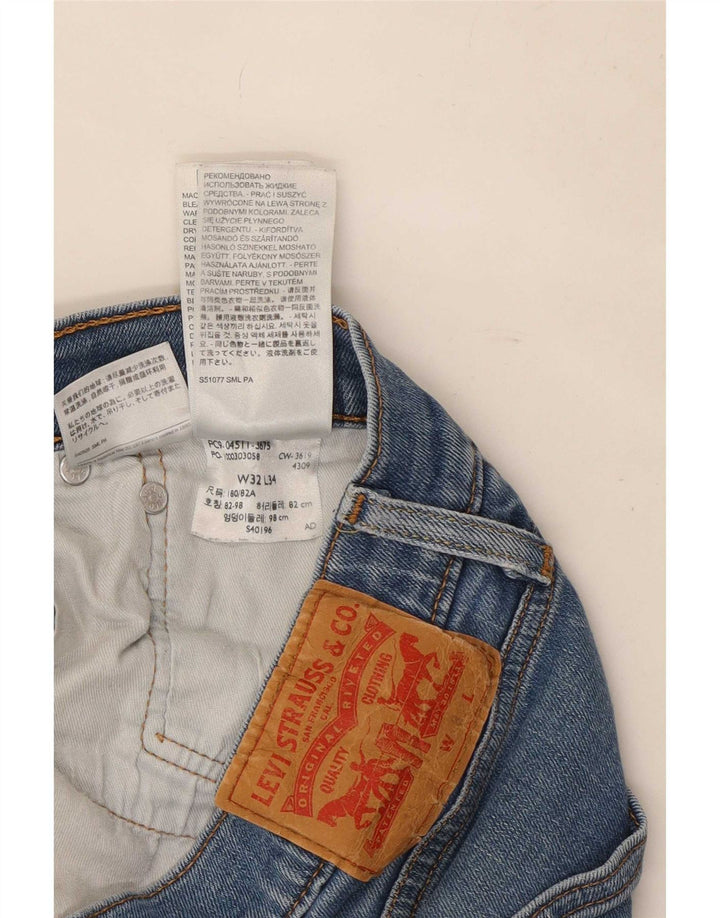 Levi's Herre 511 Slim Jeans W32 L34 Blå Bomuld