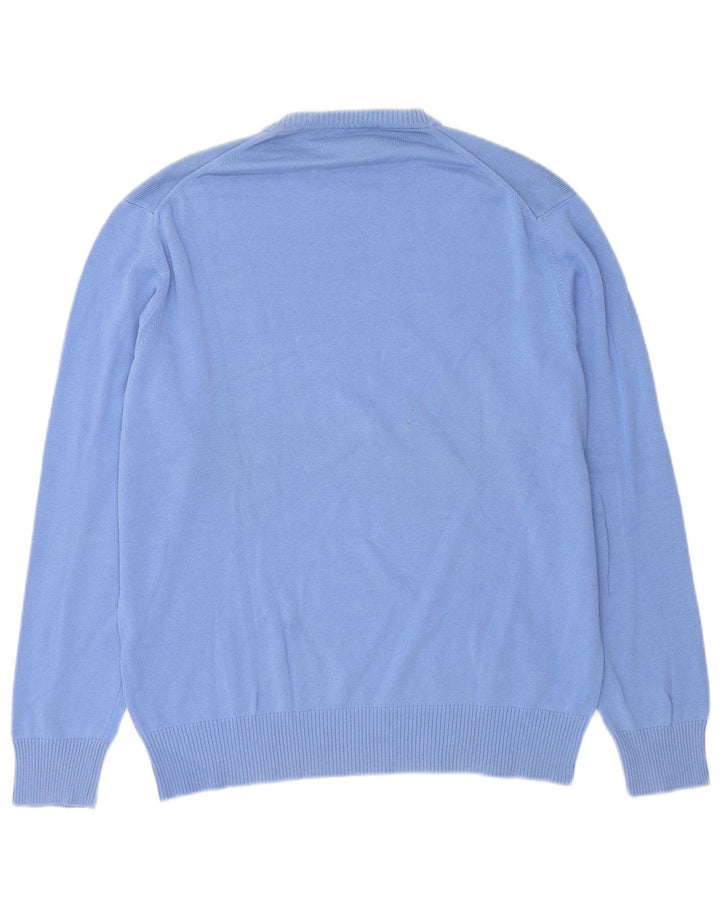 Zara Herre sweater med rund hals XL blå bomuld