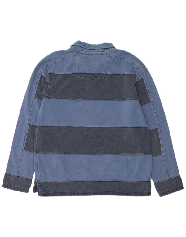 Fat Face Herre Zip Neck Sweatshirt Jumper Stor Blå Bomuld