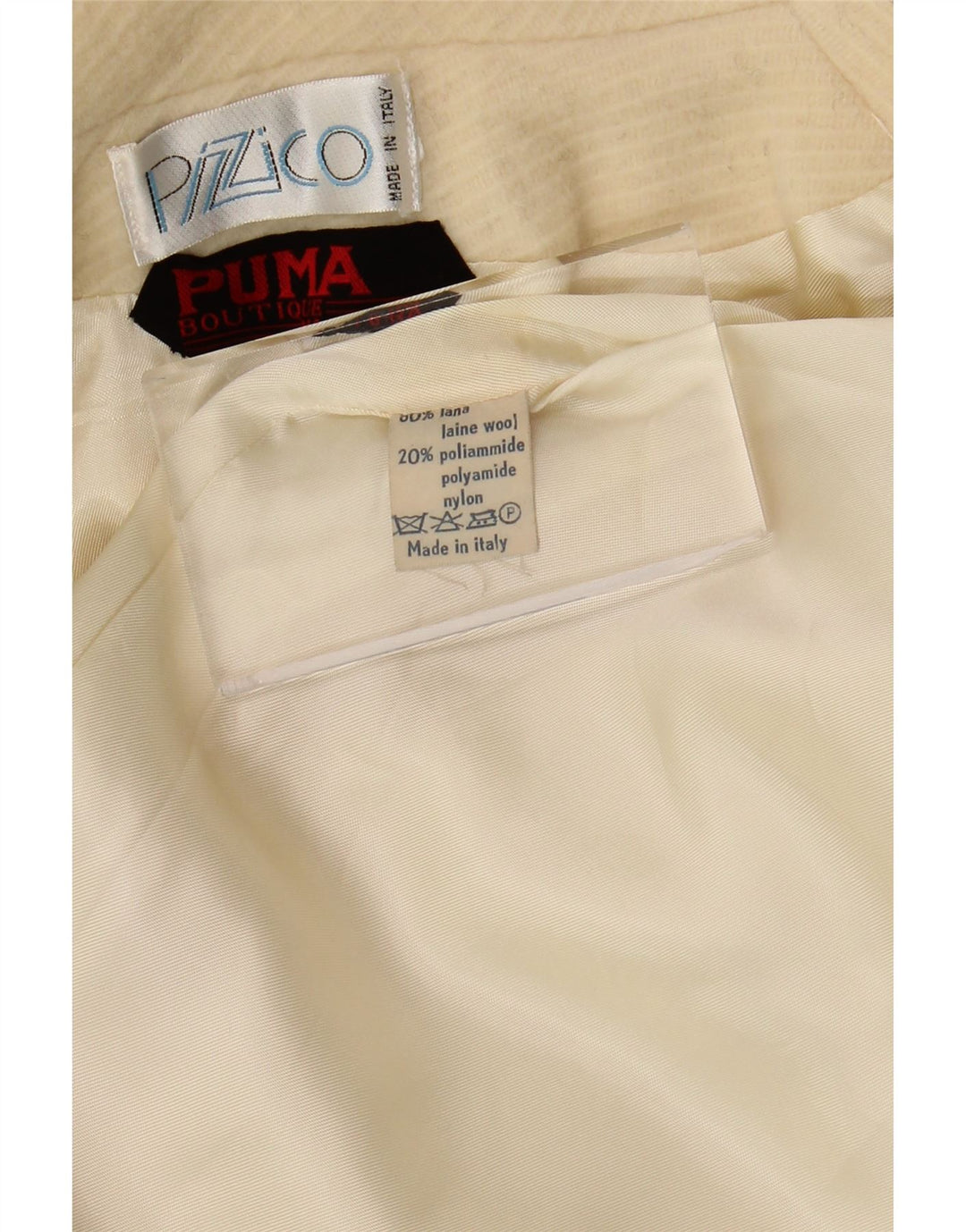 Vintage dame 1-knaps blazerjakke UK 18 XL beige uld