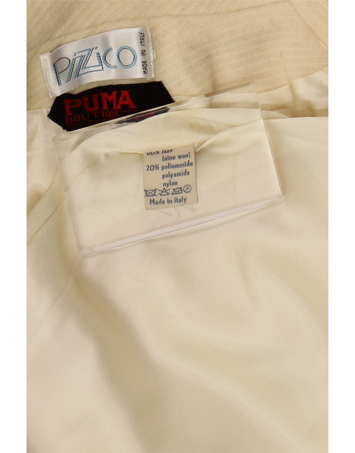 Vintage dame 1-knaps blazerjakke UK 18 XL beige uld