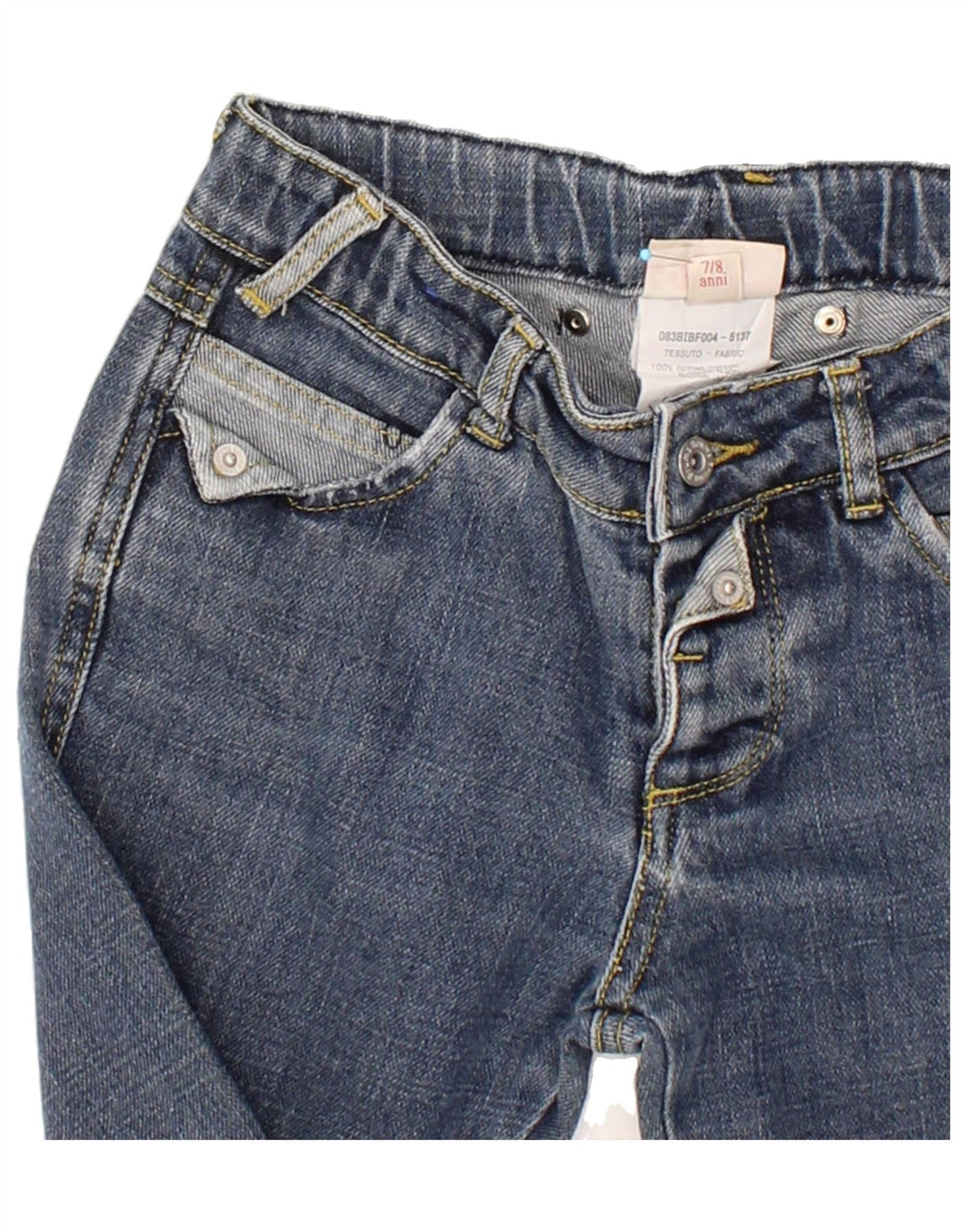 BRUMS Boys Straight Jeans 7-8 Years Small W23 L23 Blue Cotton Vintage Brums and Second-Hand Brums from Messina Hembry 