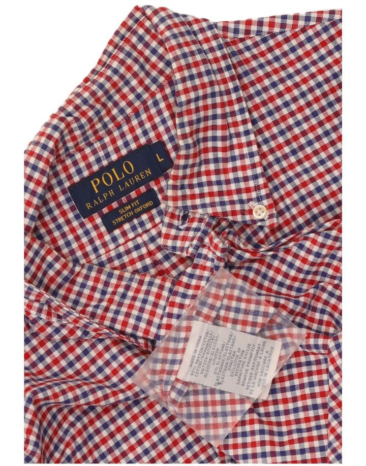Polo Ralph Lauren Herre Stretch Oxford skjorte Stor flerfarvet Gingham