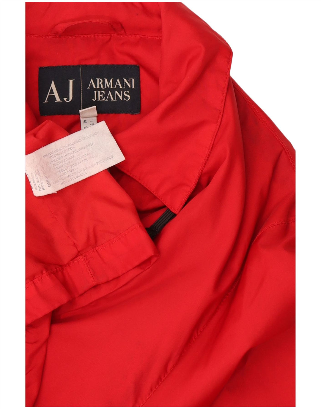 Armani Jeans Dame Windbreaker Jacket UK 12 Medium Rød Polyamid