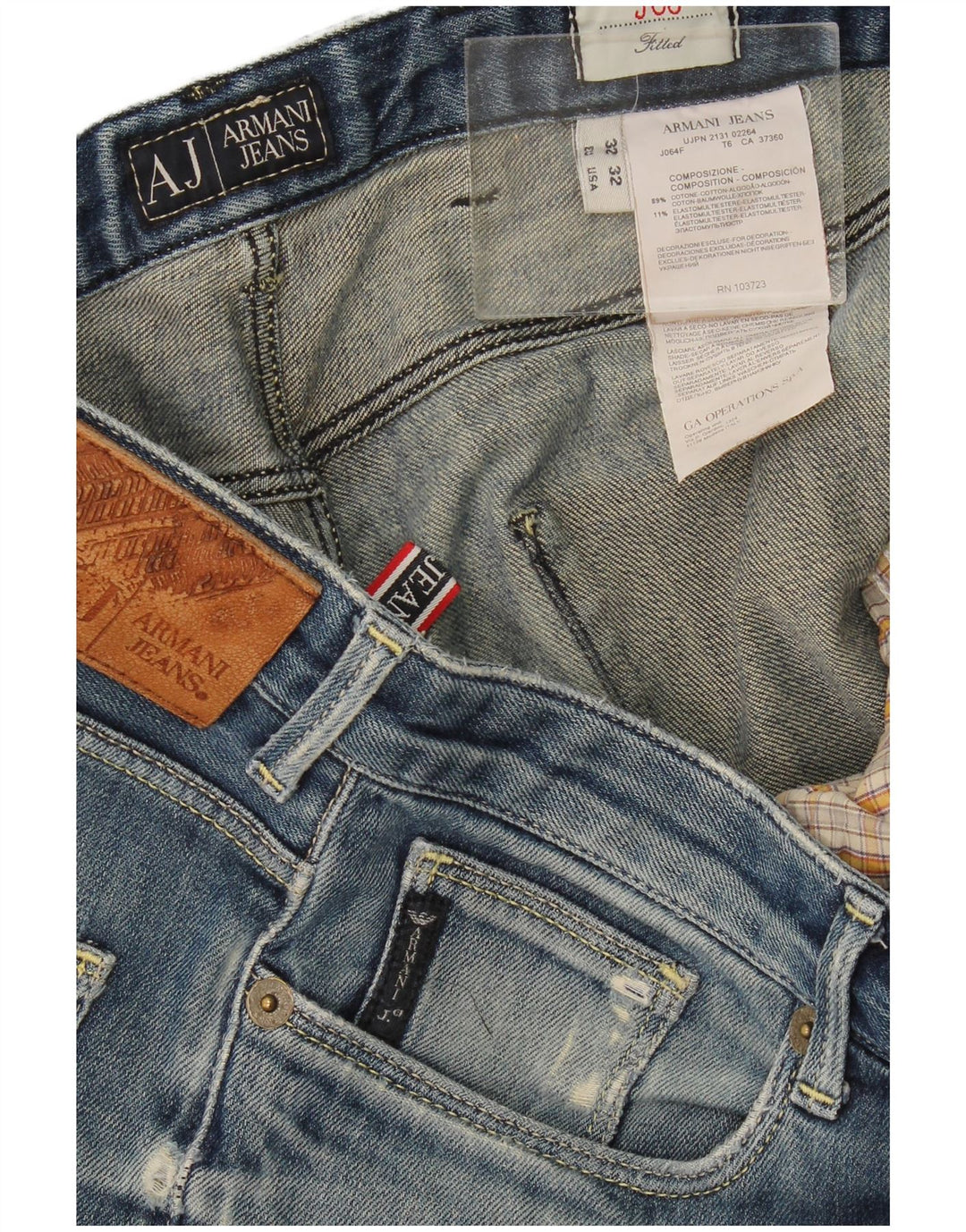 Armani Dame Fitted Distressed Slim Jeans W32 L32 Blå Bomuld