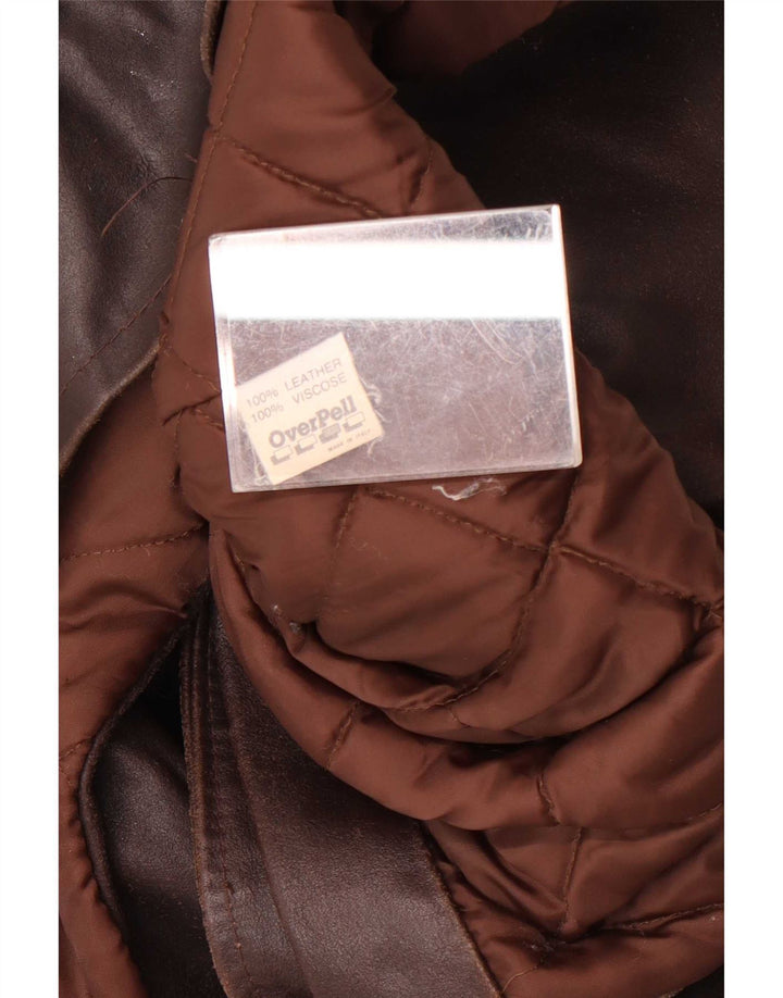 Vintage herre 3-knaps læder blazerjakke UK 38 medium brun