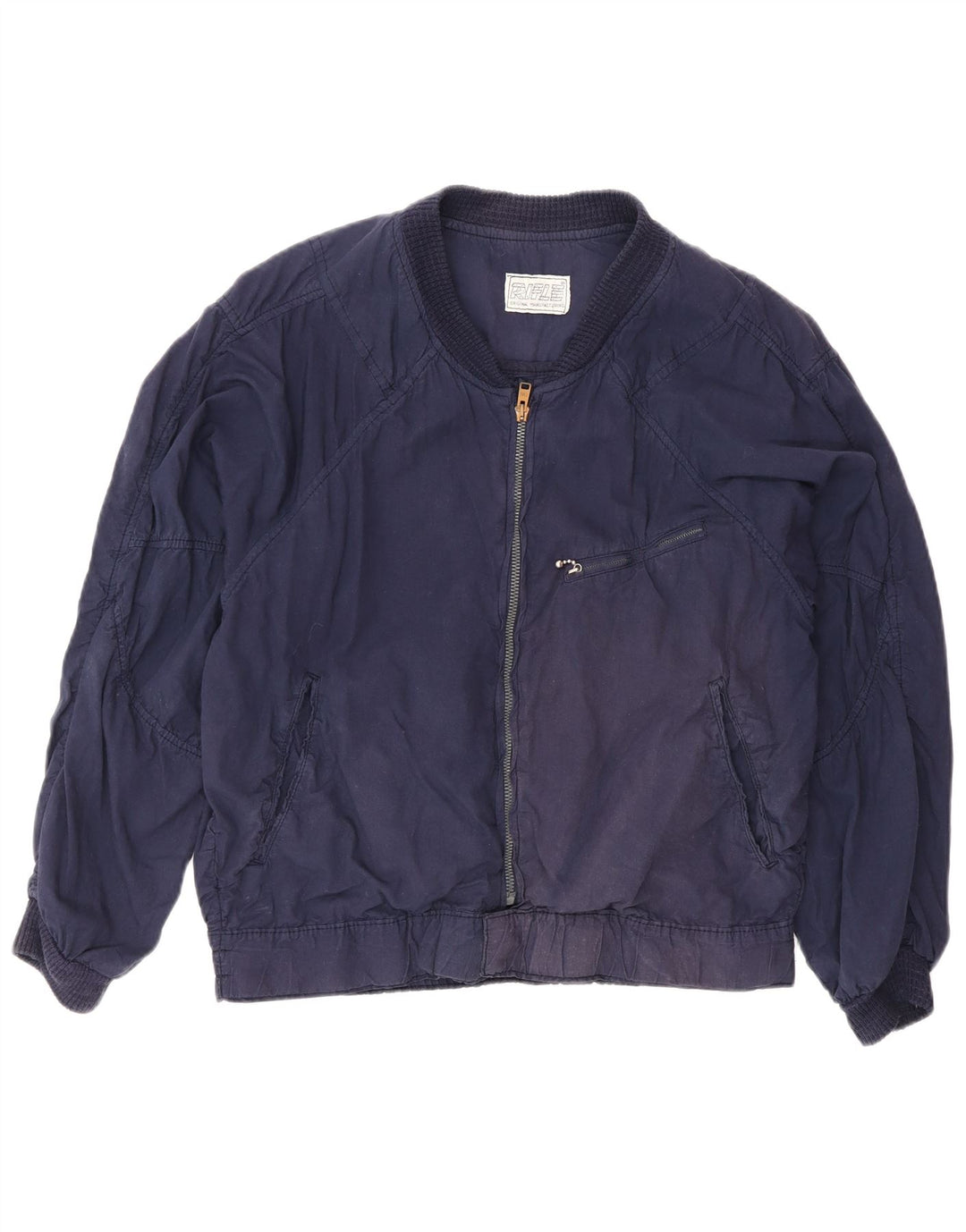 Rifle Dame Oversized Bomber Jacket UK 10 Small Navy Blue Bomuld