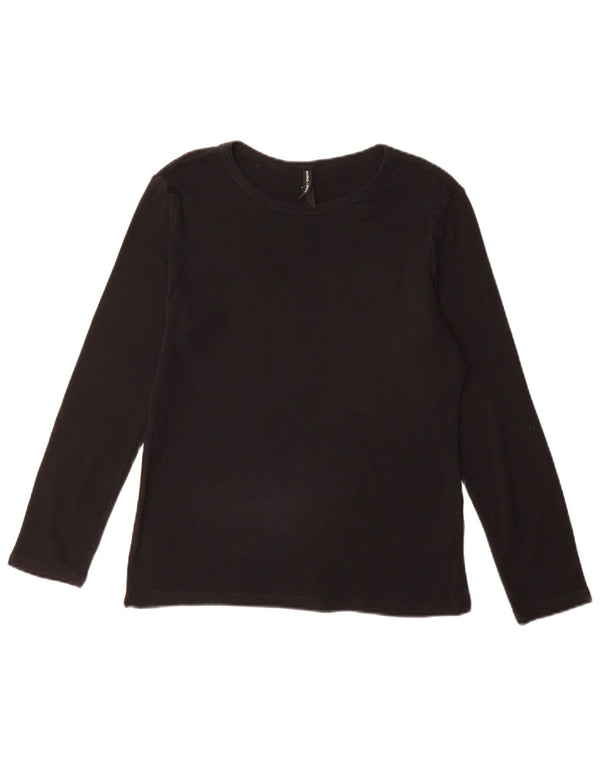 Marks & Spencer Dametop Langærmet UK 14 Medium Sort Bomuld