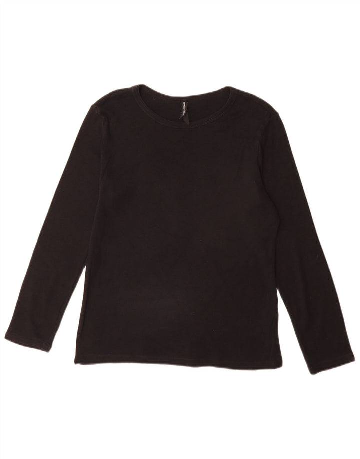 Marks & Spencer Dametop Langærmet UK 14 Medium Sort Bomuld
