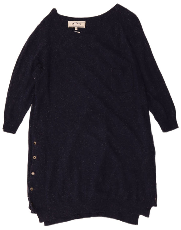 Fat Face Dame 3/4-ærmet Jumper Dress UK 12 Medium Navy Blue