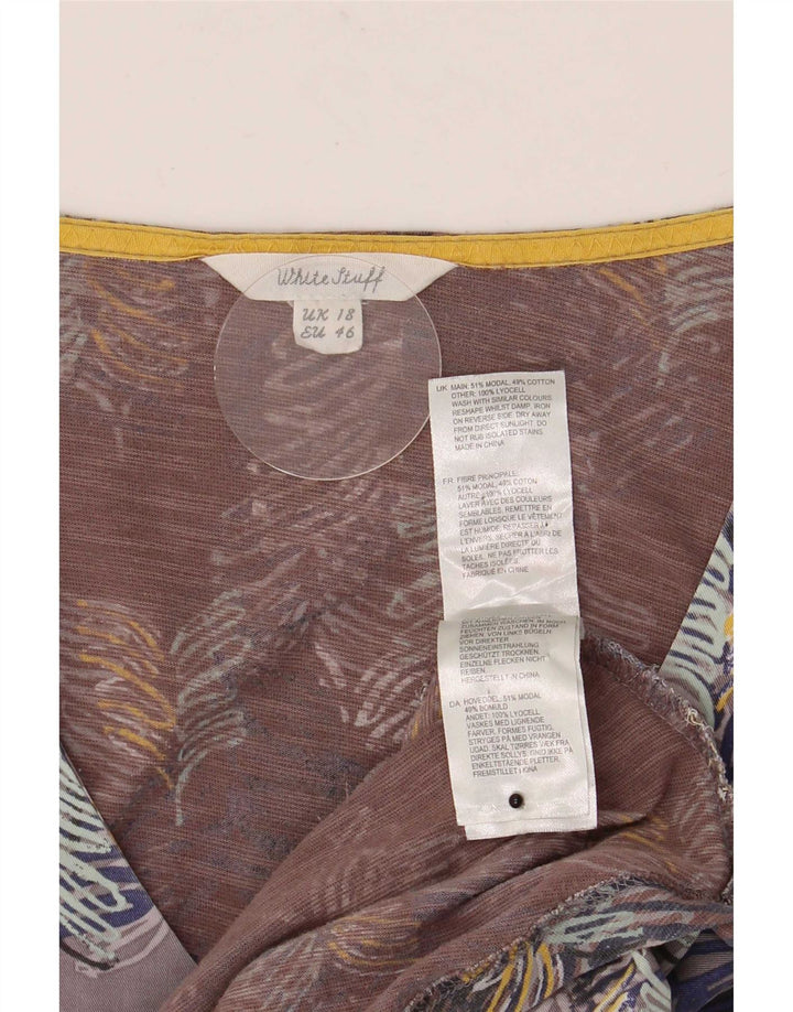 White Stuff Dame 3/4 ærmet bluse Top UK 18 XL Flerfarvet blomster